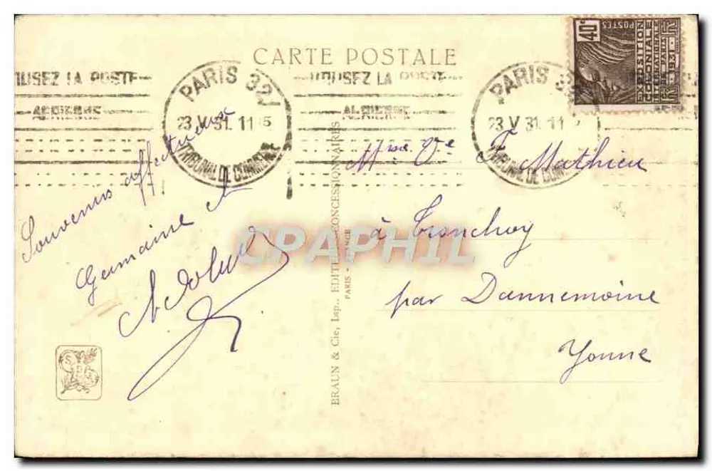 Madagascar — ALOALS DES BUCRANES — Internationale Kolonialausstellung — Paris 1931 - Rückseite