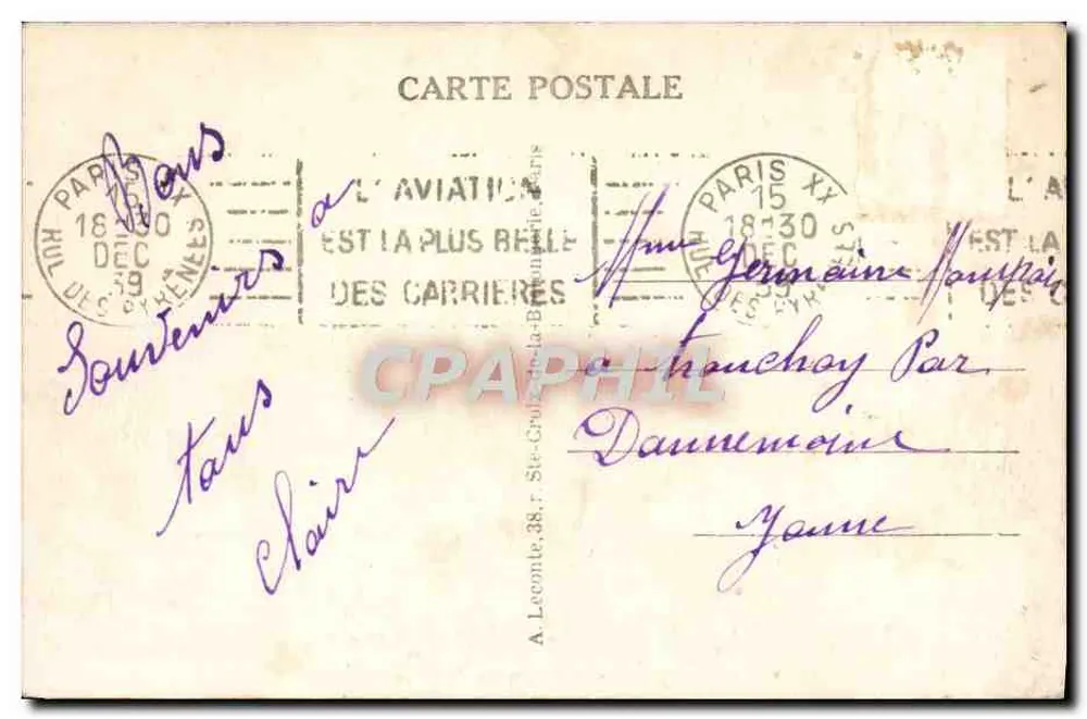Paris — Jardim das Tuileries — Editor não identificado, n° 74 - Verso