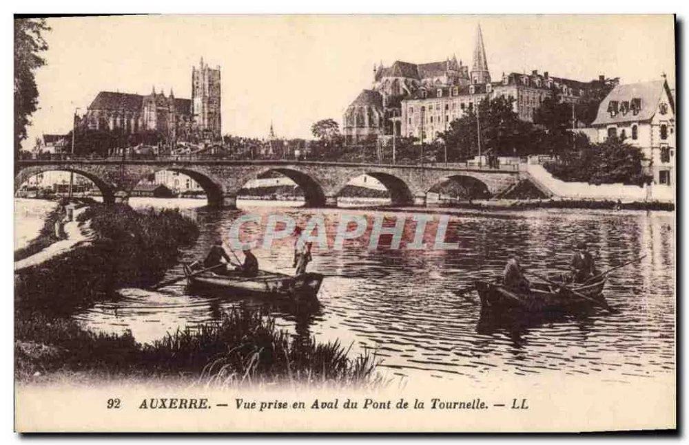 Auxerre — Blick vom unteren Ende der Tournelle-Brücke — LL, n° 92 - Vorderseite