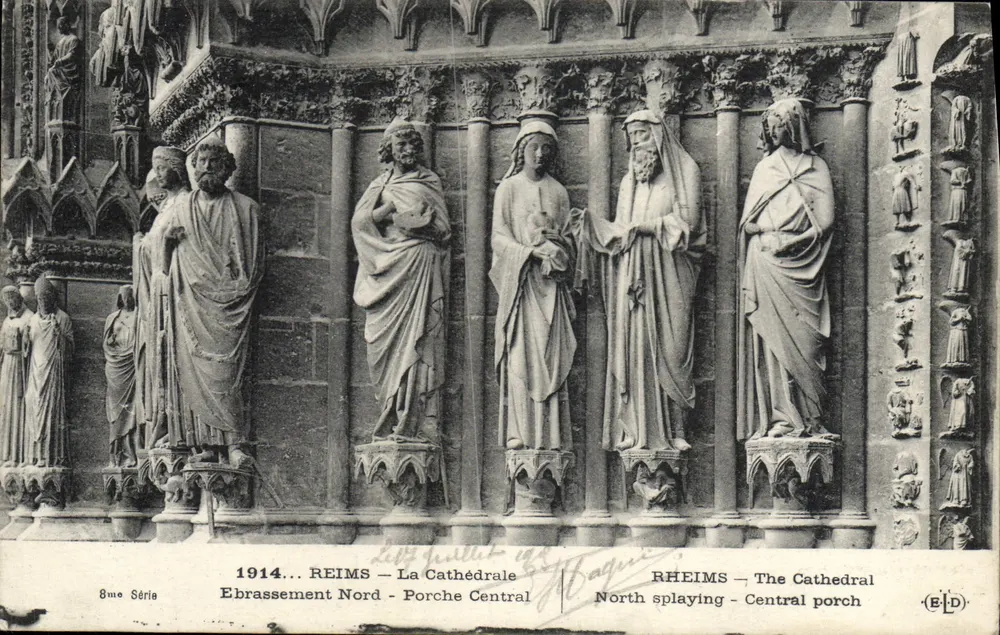 Reims — Die Kathedrale — Nordseitengurt — Zentralportal — 8. Serie - Vorderseite