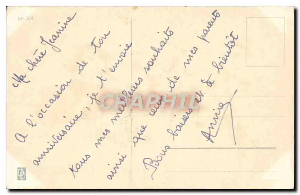 Blumenstrauß — Geburtstag — J.C. n°204 - Rückseite