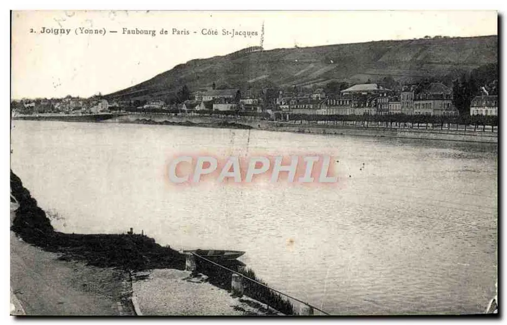 Joigny (Yonne) — Faubourg de Paris - Côte St-Jacques — Éditeur : Edit. Queudel, Joigny - Frente
