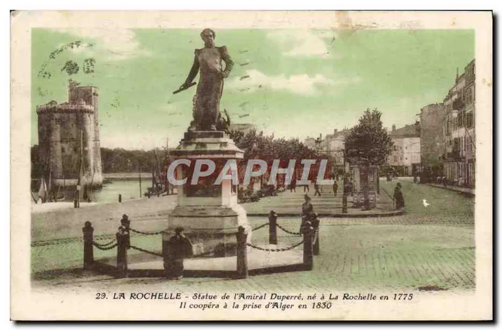 La Rochelle - Estátua do Almirante Duperré - J. Nozaïs, edição 18 - Frente