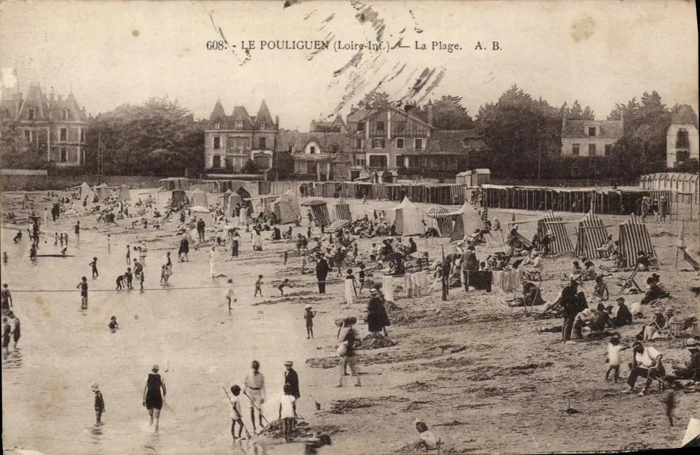 Le Pouliguen (Loire-Inf.) — La Plage. A. B. — n° 608 - Frente