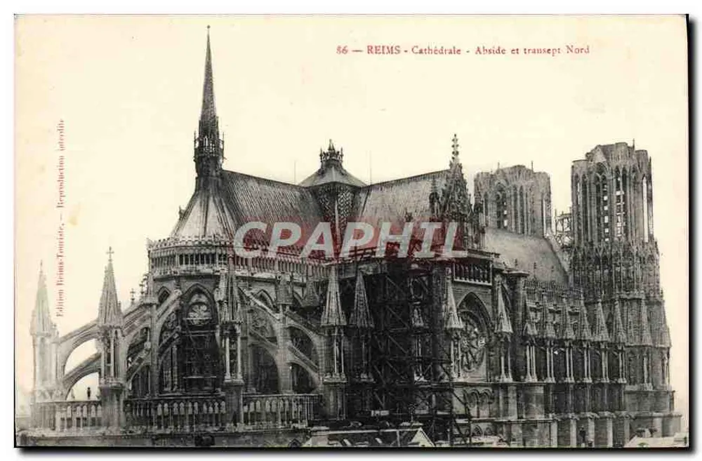 Reims - Cattedrale - Abside e transepto nord — Edizione Reims-Touriste, n°86 - Recto