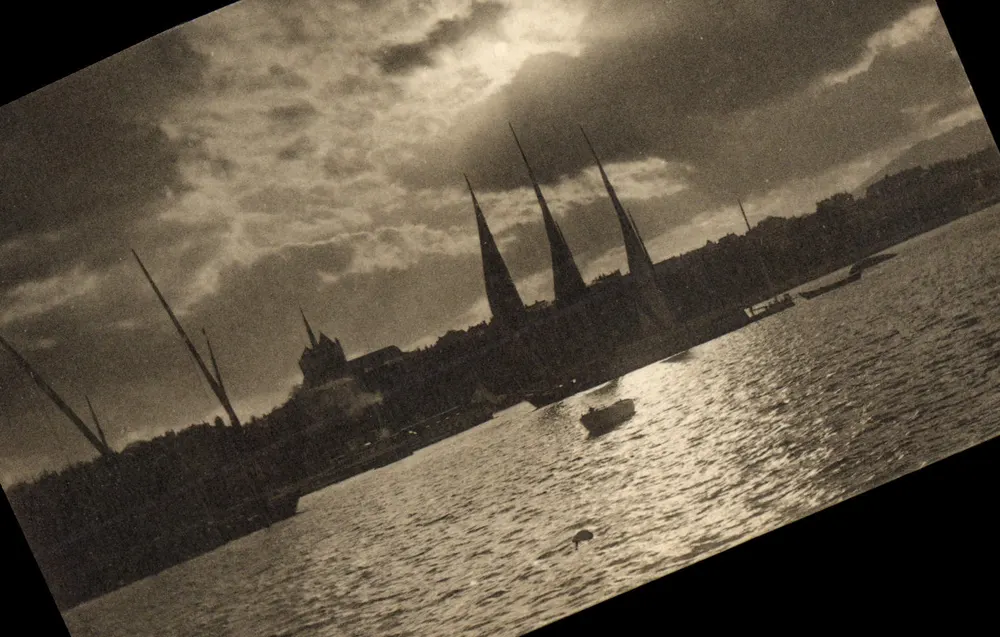 Genebra ao Crepúsculo — J.J. 8871, Jullien frères, Phot. Éditeurs, Genebra - Frente