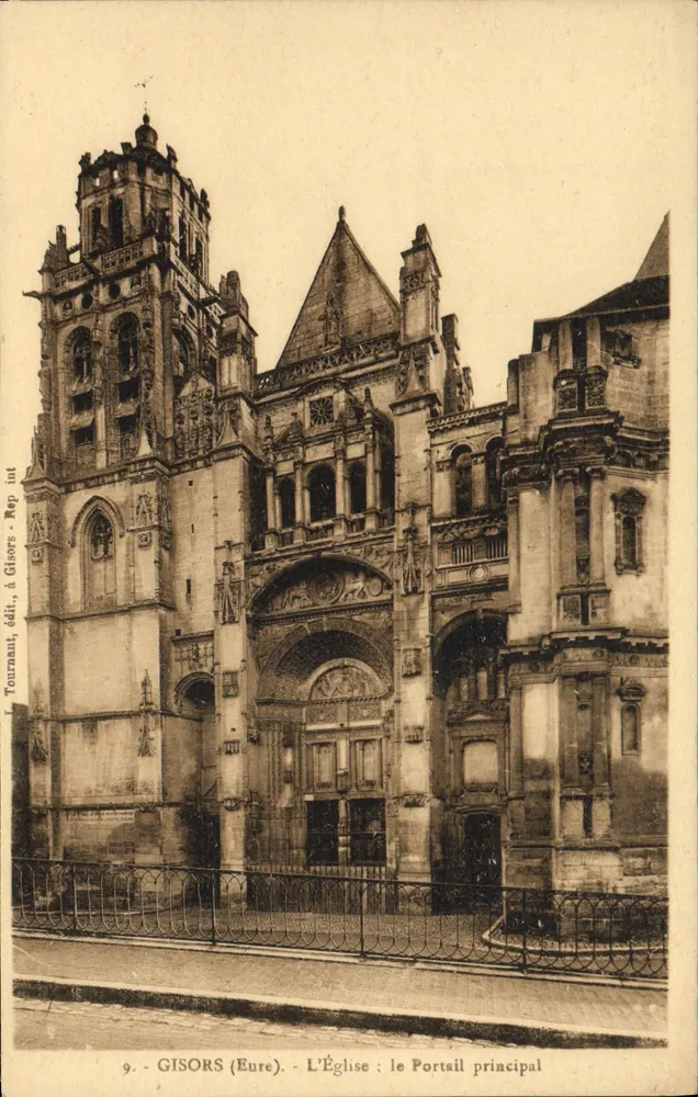 Gisors (Eure) - Die Kirche: Der Hauptportal — Tournant, Verlag in Gisors, Nr. 9 - Vorderseite