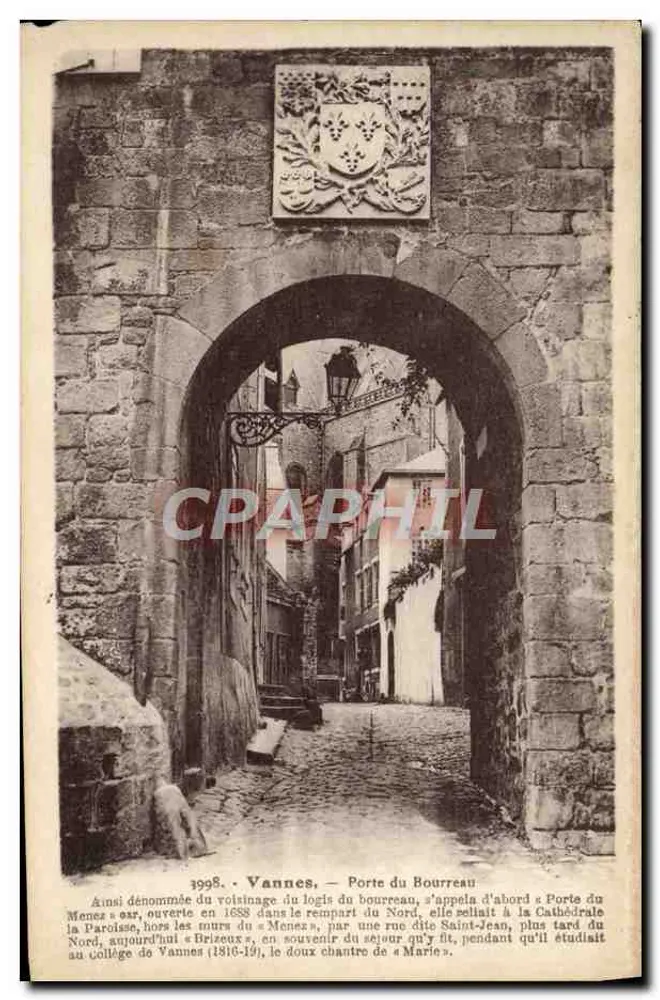 Vannes — Porta do Carneiro — Bilhete postal antigo de 1908 - Frente