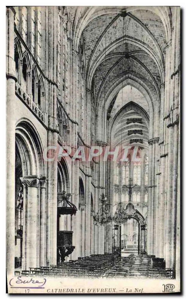 Kathedraal van Évreux — De Nef — Imp. Créti, Parijs - Voorkant