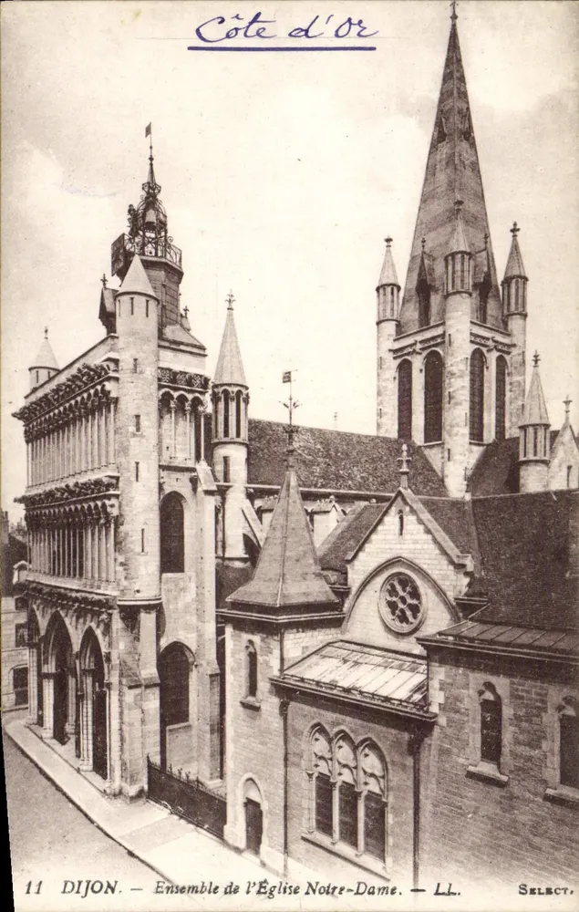 Dijon — Vista completa da Igreja de Nossa Senhora — LL. Select - Frente