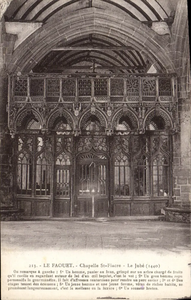 Le Faouët - Kapelle Saint-Fiacre - Der Chorvorhang (1440) - Vorderseite