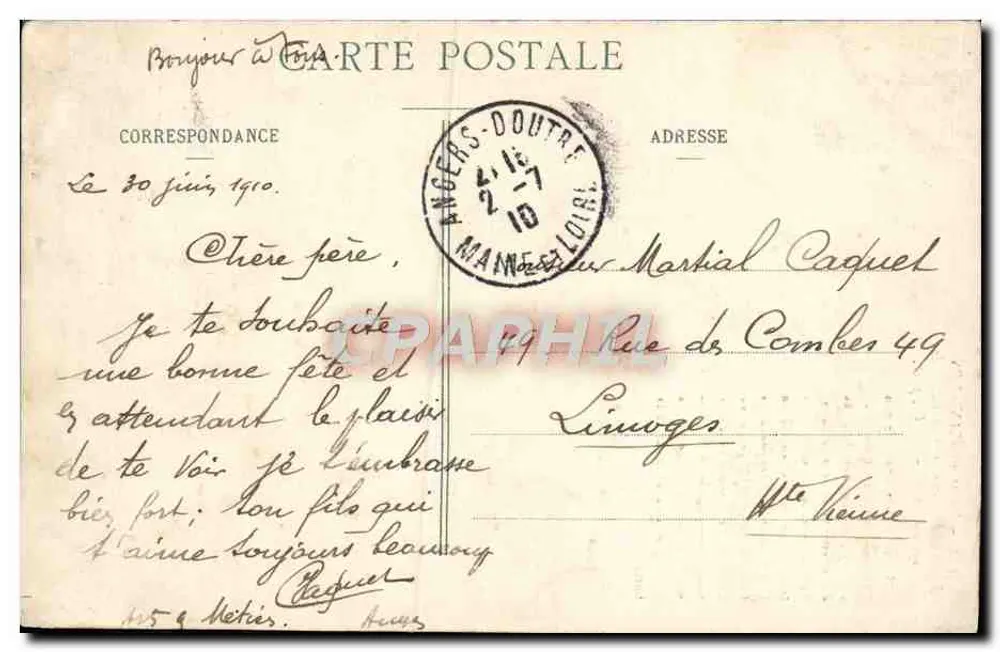 Arredores de Angers — Monumento elevado na Roche de Murs em 1889 — L. V., fot. - Verso