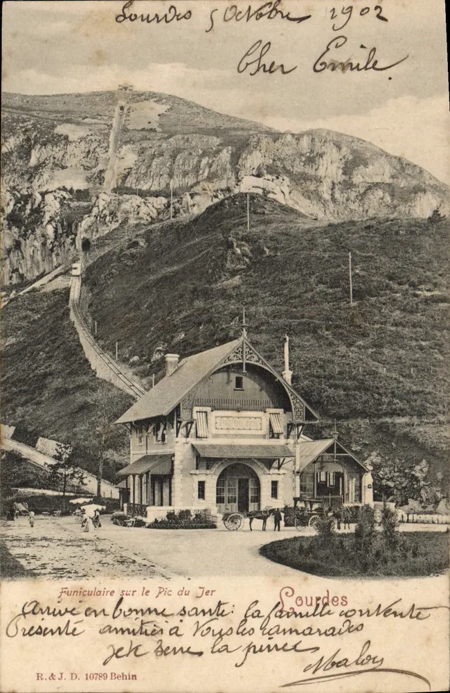 Funicular na Pic du Jer — Lourdes — R.&J. D. 10789 Behin - Awers