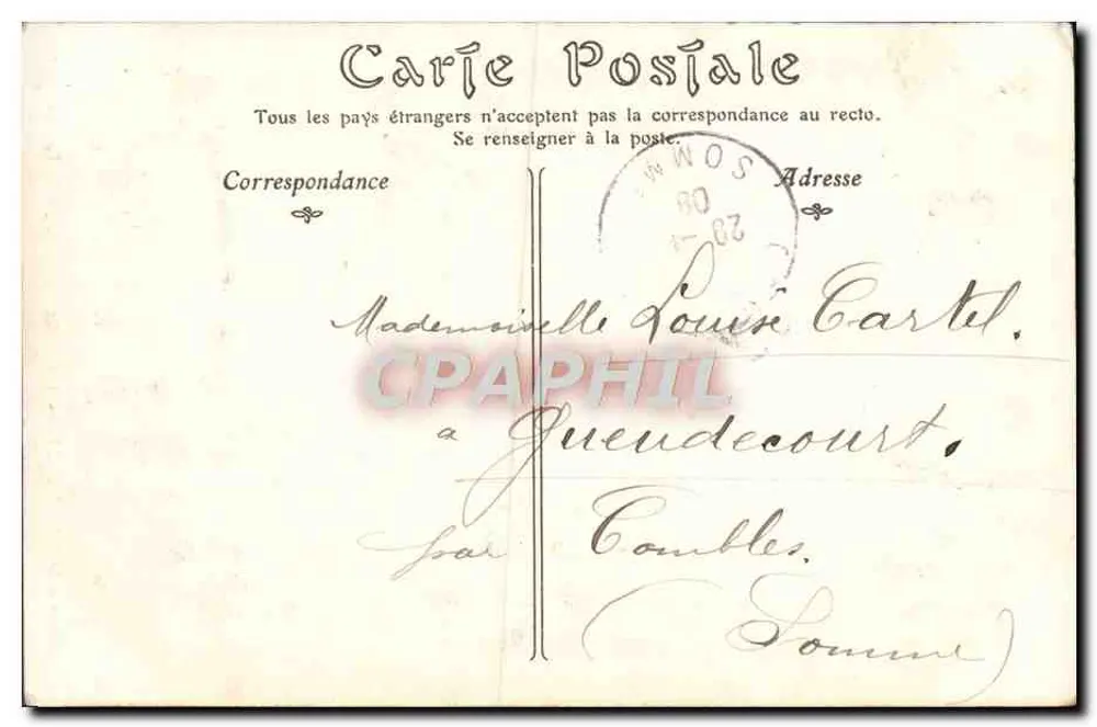 Schloss Chantilly — Die Ehrenstiege und der Vestibül — Verlag L. P. Nr. 24 - Rückseite