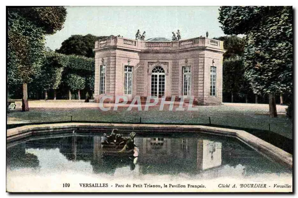 Versailles - Parc du Petit Trianon, der französische Pavillon — Foto A. BOURDIER, n°109 - Vorderseite