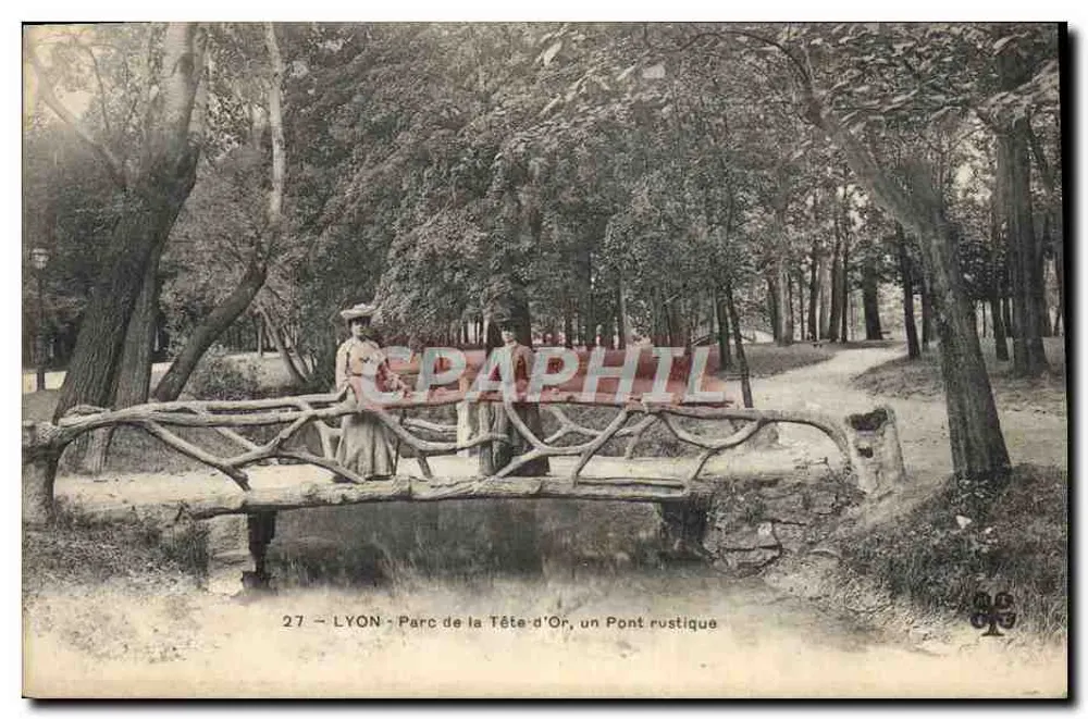 LYON - Parque da Tête-d'Or, um Ponte rústico — Graphil, n°27 - Frente