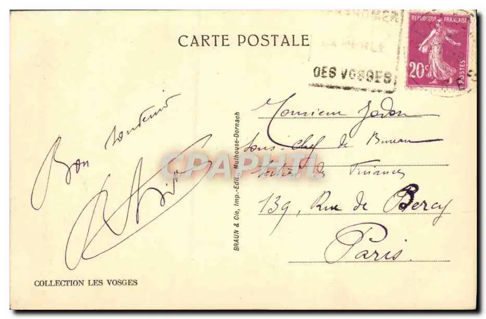 Gérardmer — Um canto pitoresco — Braun & Cie, Mulhouse-Dormaach, n°5435 - Verso