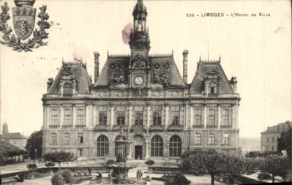 Limoges — O Hotel de Ville — Editor desconhecido, n° 239 - Frente