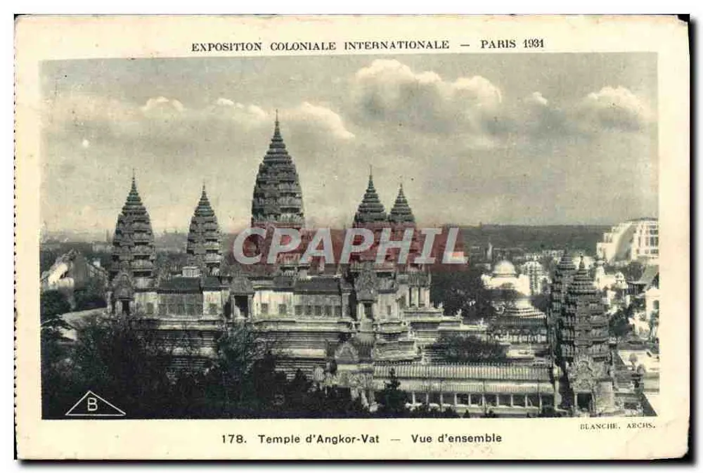 Temple d'Angkor-Vat — Vue d'ensemble — Exposition Coloniale Internationale — Paris 1931 — Éditeur BLANCHE, ARCHIS, n°178 - Vorderseite