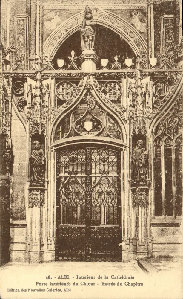 Albi - Innenansicht der Kathedrale - Innentür des Chors - Eingang zum Kapitel - Vorderseite