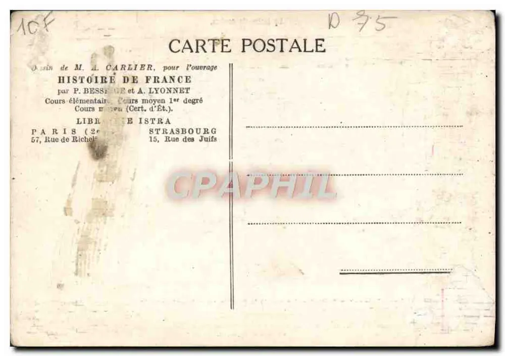 La lettre de cachet — scène à la Bastille — éditeur ISTRA, n° 60 - Rewers