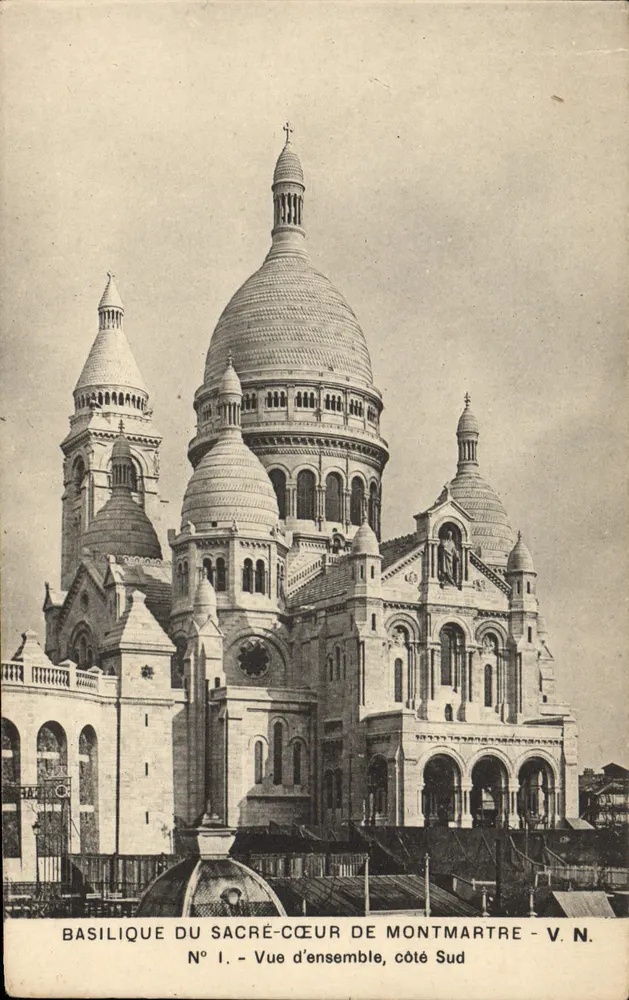 Basilika des Heiligen Herzens von Montmartre — Überblick, Südseite — V.N. N°1 - Vorderseite