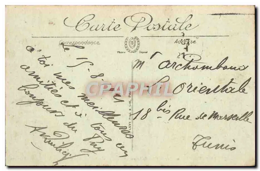 Le Puy — Ansicht vom Côte Rocheard — LL. — Verlag LL. - Rückseite