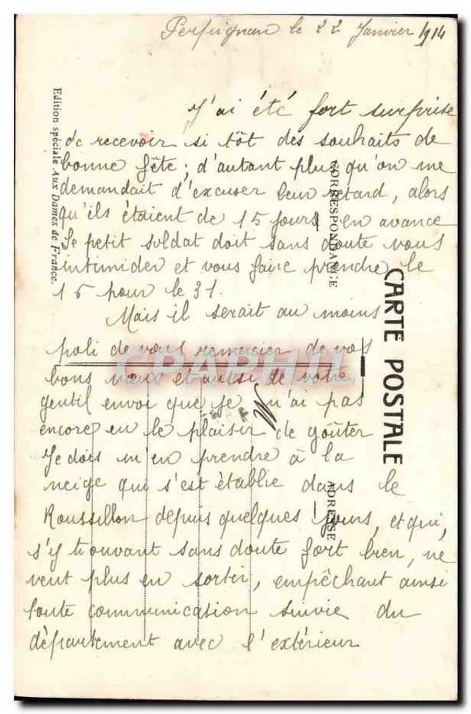 Perpignan — Bassin do Square — Edição especial Aux Dames de France - Verso