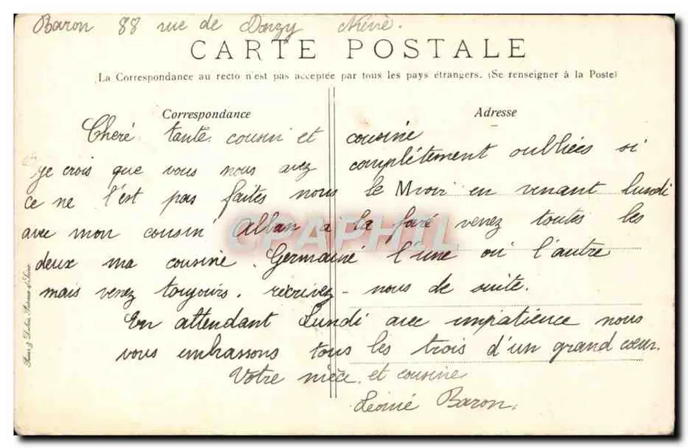 Visão geral de Évian-les-Bains — Coleção da Fonte Cachart — n° 108 - Verso