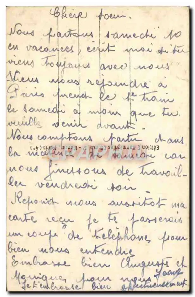 Beauvais — Antiga residência do padre Gellée — editor Harmignies, n° 54 - Verso