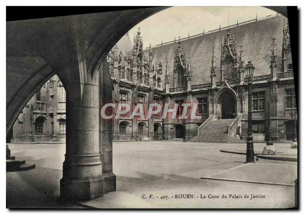 Rouen — La Corte del Palacio de Justicia — C.V. - 407 - Anverso