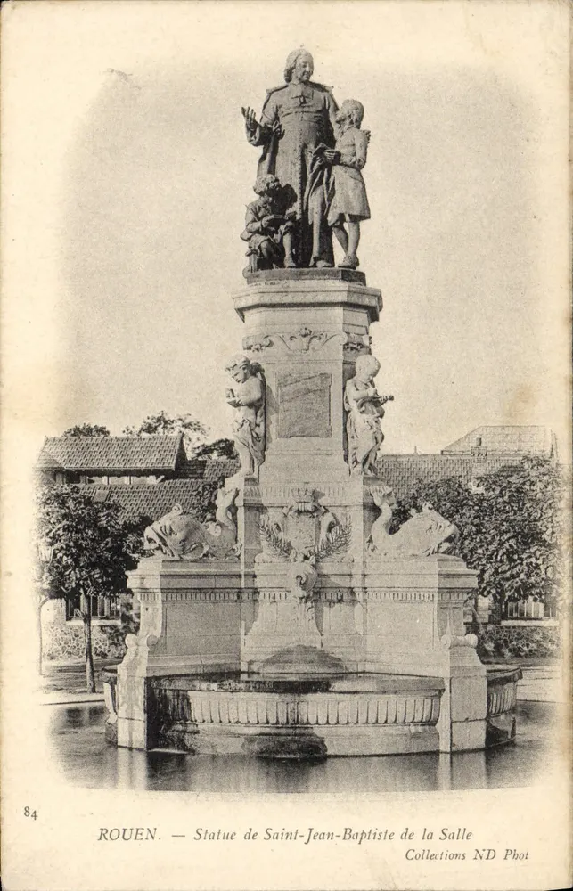 ROUEN — Statue des Heiligen Johannes Baptist de la Salle — Collections ND Phot - Vorderseite