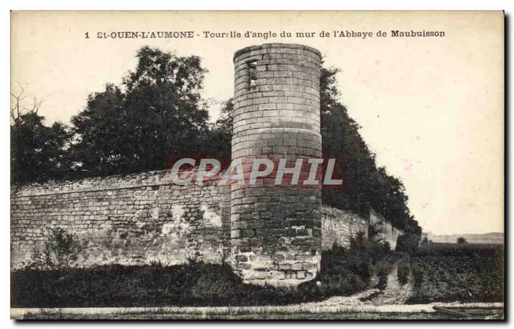 St-Ouen-l'Aumone - Turm am Eck des Mauern der Abtei Maubuisson - Vorderseite