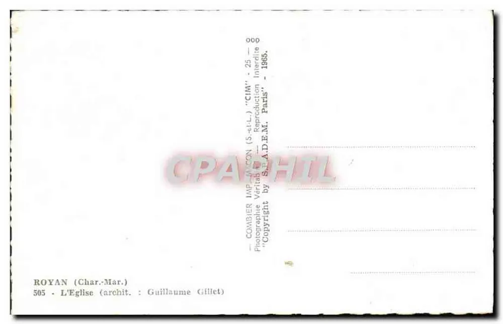 Royan (Charente-Maritime) — A Igreja (arquiteto: Guillaume Gillet) — CIM - 25 - 1965 - Verso