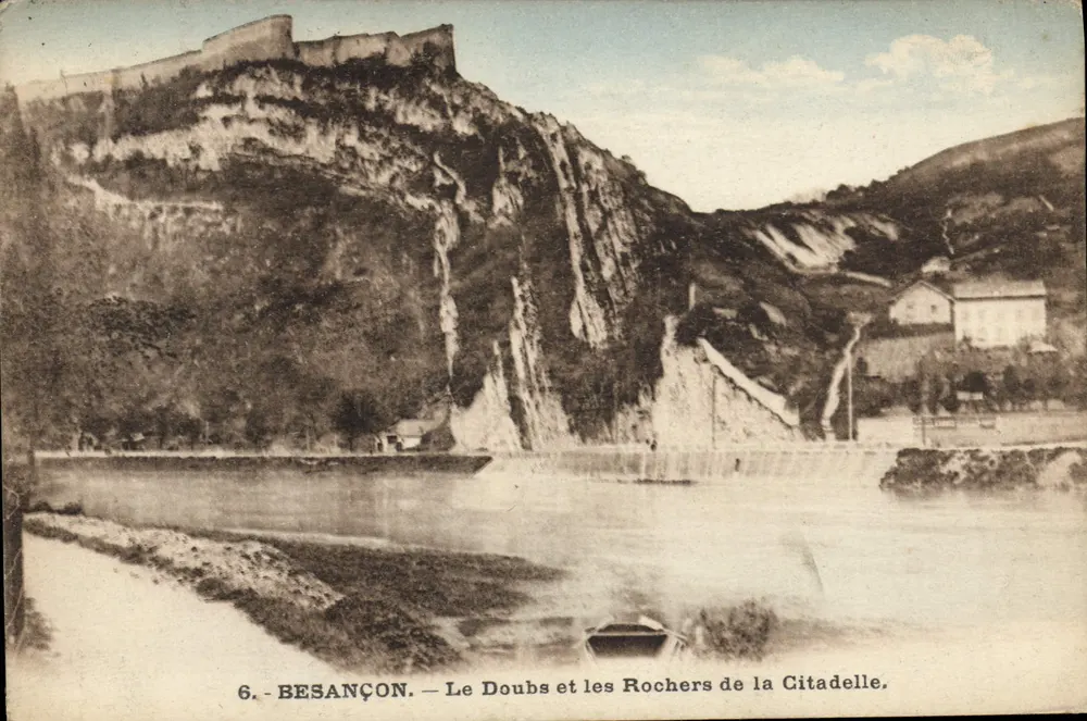 Besançon — Ansicht des Doubs und der Felsen der Citadel — Verlag C. Lardier, Nr. 6 - Vorderseite