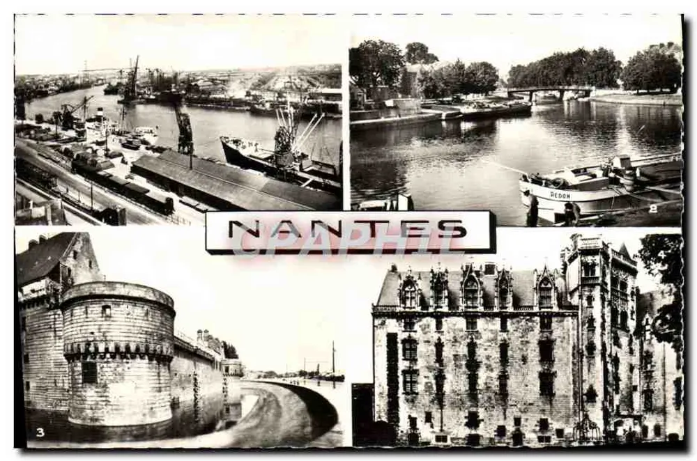 NANTES — Panoramablick auf die Ufer, Brücke Saint-Mihiel und Schloss der Herzöge — Éditions du Grabe, Paris - Vorderseite