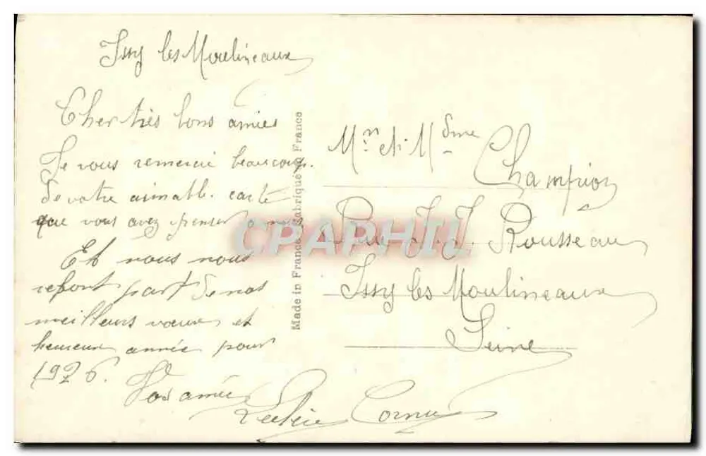 Menina com coroa de flores — 'Belleureuse Année' — REX 2062 - Verso