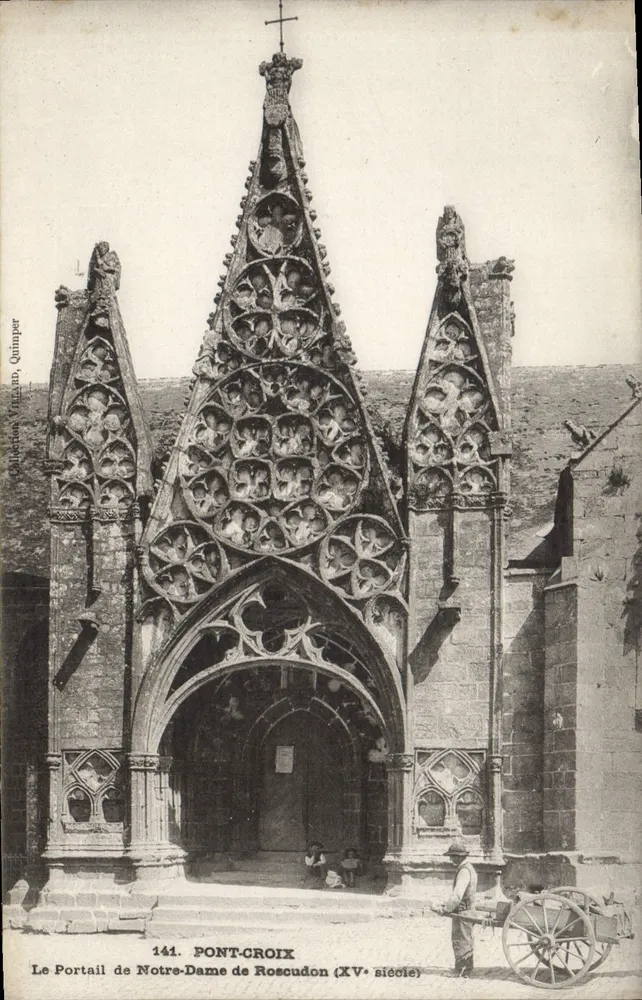 Der Portal der Notre-Dame de Rosporden (15. Jahrhundert) — Pontcroix — Ausgabe Véron, Quimper, Nr. 144 - Vorderseite