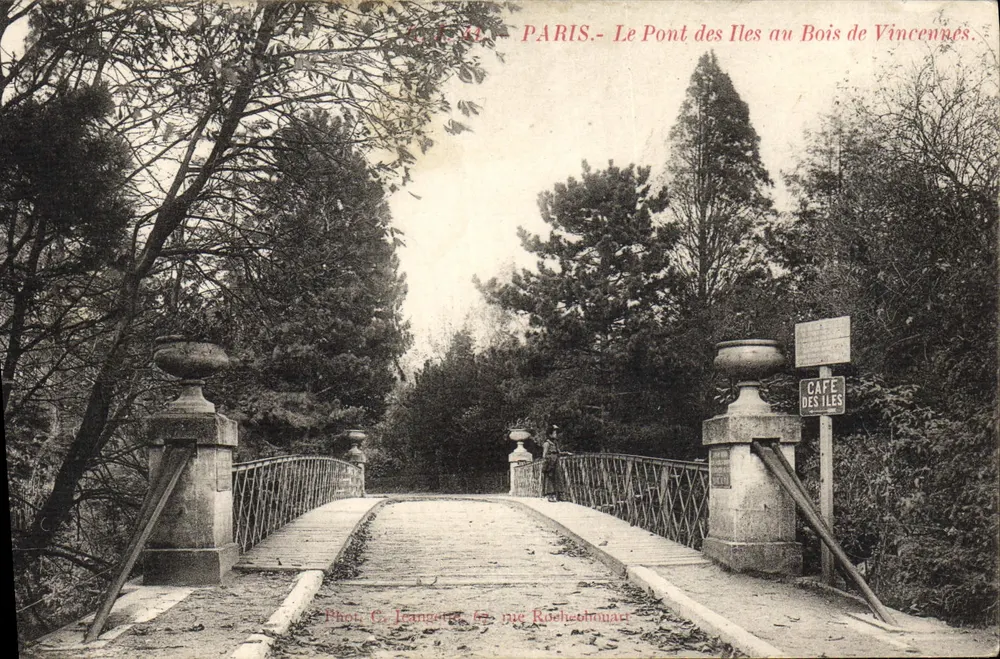 Paris - Die Brücke der Inseln im Bois de Vincennes — Foto. C. Itanger, 67, rue Rochechouart - Vorderseite