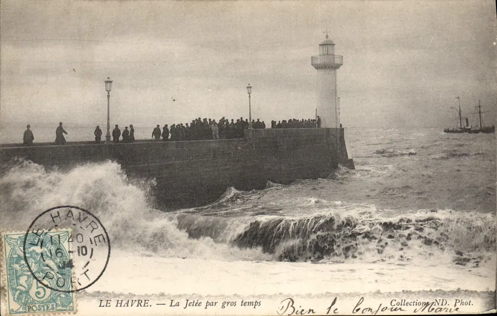 Le Havre — A Dique em tempo de tempestade — Coleções ND. Fot. - Frente