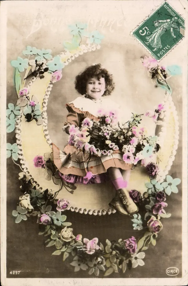 Menina com buquê — decoração floral — CIRCE n°4297 - Frente