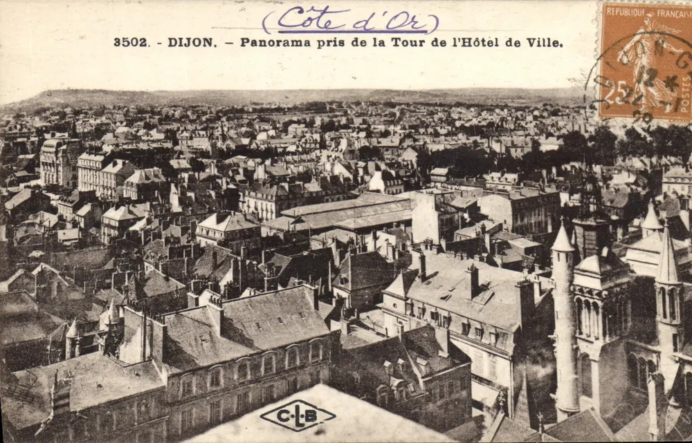 Dijon — Panorama vom Turm des Rathauses — Côte d'Or — C.L.B. - Vorderseite