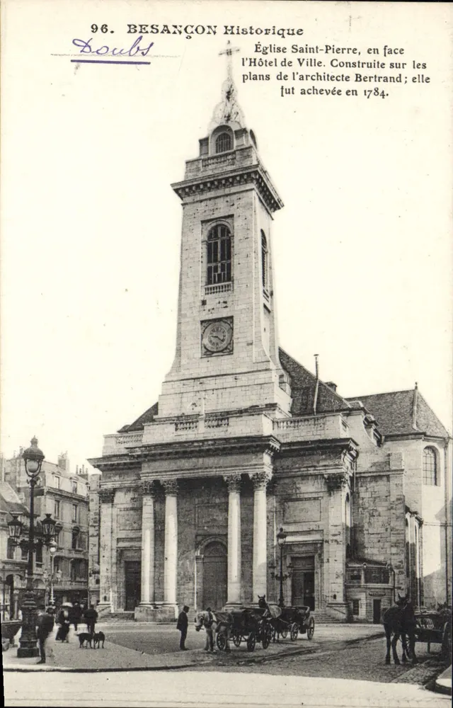 Kirche Saint-Pierre in Besançon — historische Ansicht — Verlag Doubt, Nr. 96 - Vorderseite
