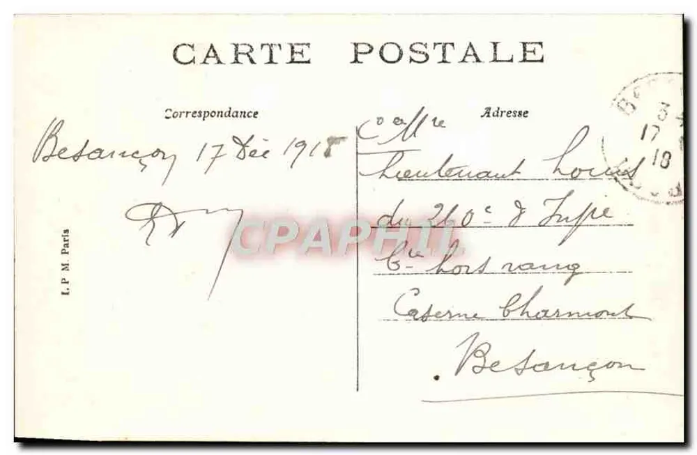Kirche Saint-Pierre in Besançon — historische Ansicht — Verlag Doubt, Nr. 96 - Rückseite