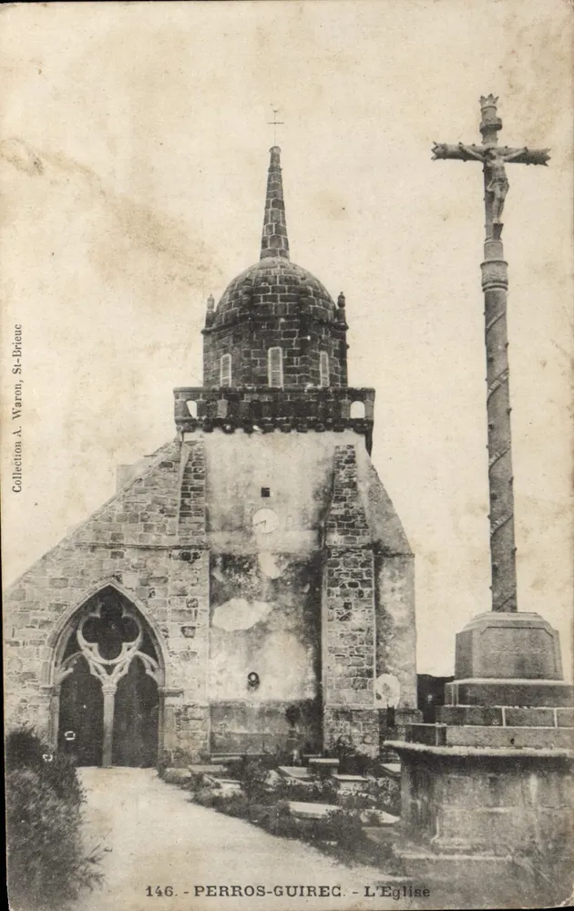 Perros-Guirec - A Igreja — editor A. Warron, n° 146 - Frente