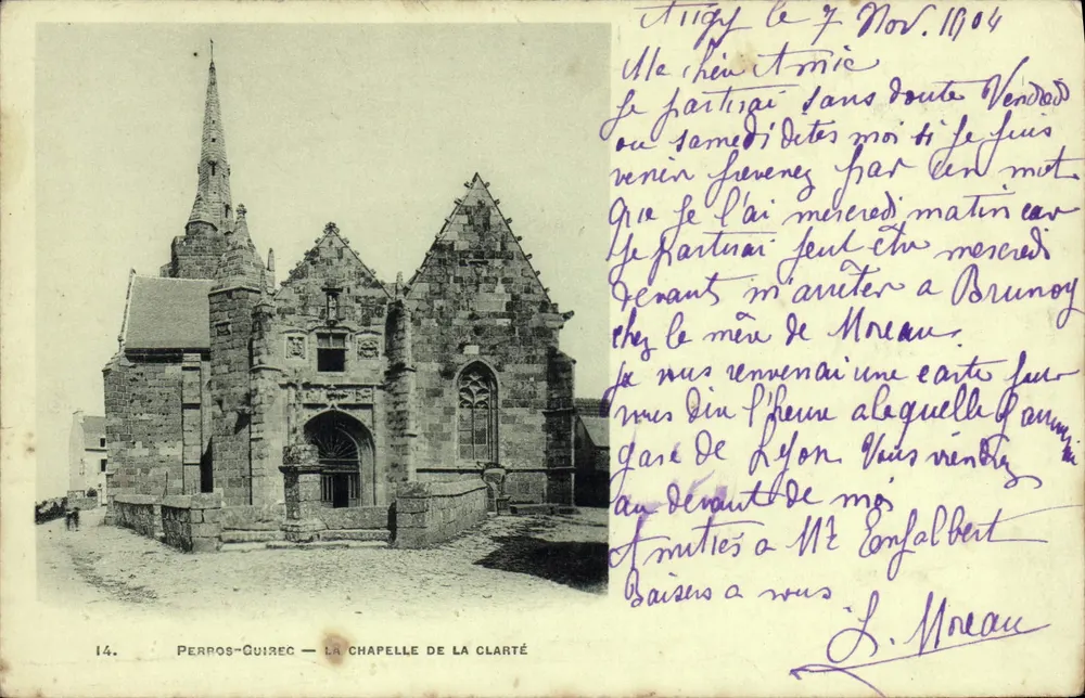 Perros-Guirec — Die Kapelle der Clarté — Verleger Pierrot Frères, Nr. 14 - Vorderseite