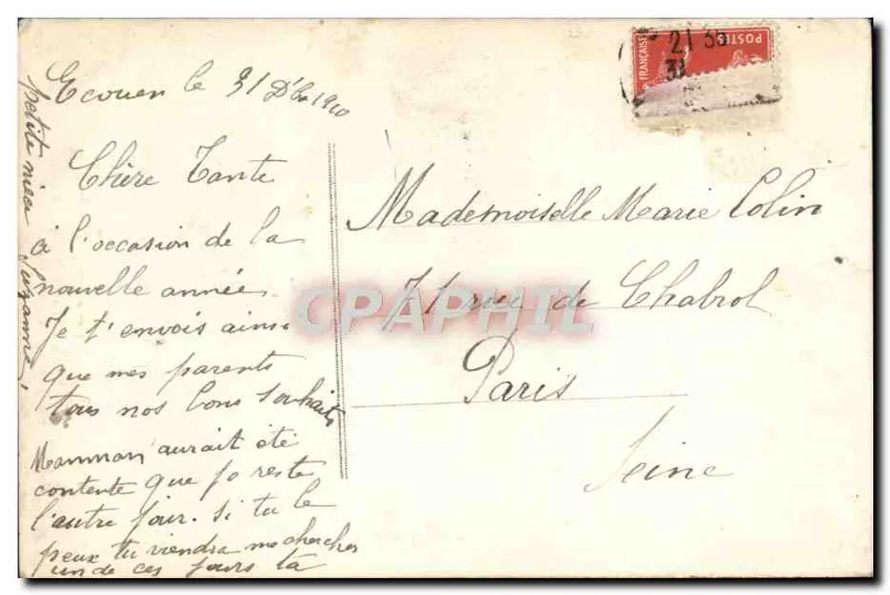 Fille en robe bleue tenant un bouquet — scène de jardin — éditeur ELD, n° 618 - Verso