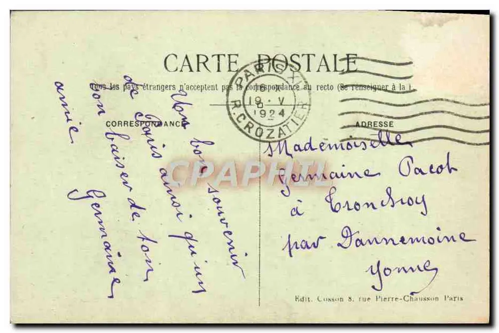 Paris — La Place de la Bastille et la Colonne de Juillet — C.M. - Rückseite