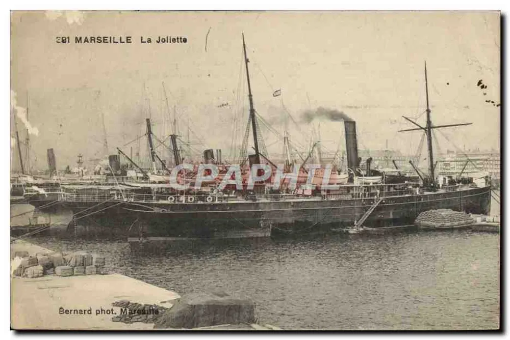 Marseille — Le vapeur La Joliette au port — Bernard phot. Marseille - Frente