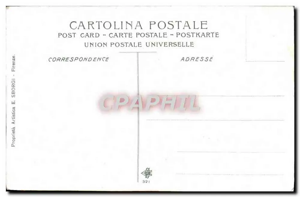 Porträt des Papstes Julius II — Raphael Sanzio — Verleger E. Sporgi, n° 321 - Rückseite